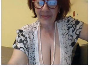 Grandmother akin to scanty atop webcam